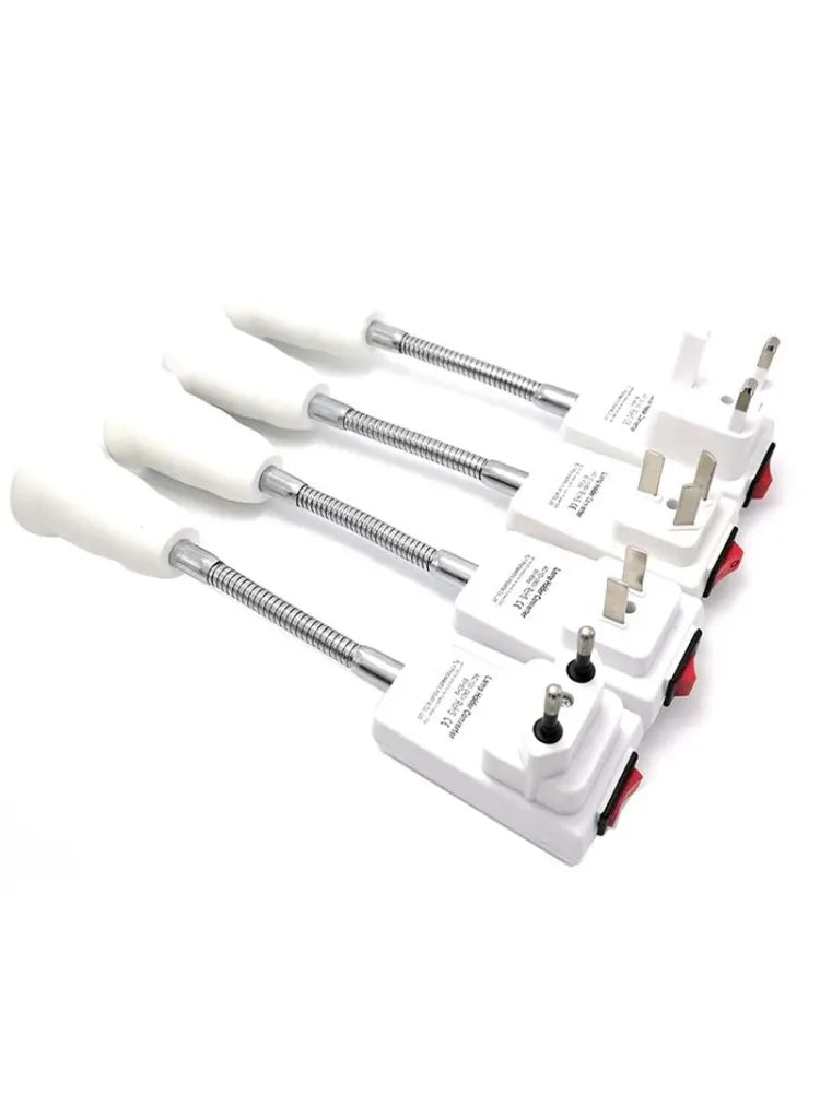 2PCS Flexible Tube E27 to EU UK US Plug Lamp Holder Converter Australia Rotary LED Light Base Bulb Socket With Switch