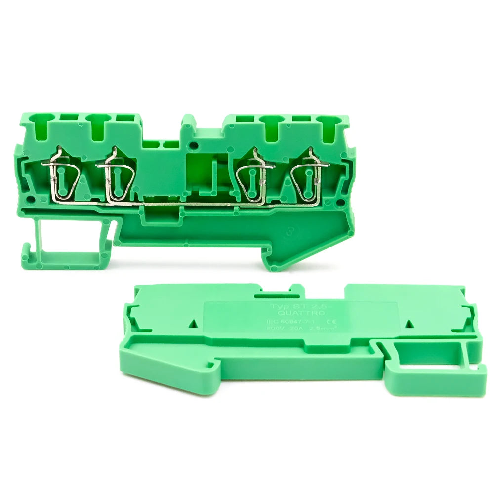 50Pcs ST 2.5-QUATTRO 4-Wire Terminal Block 2.5mm DIN Rail Compact Reliable Wiring Connections