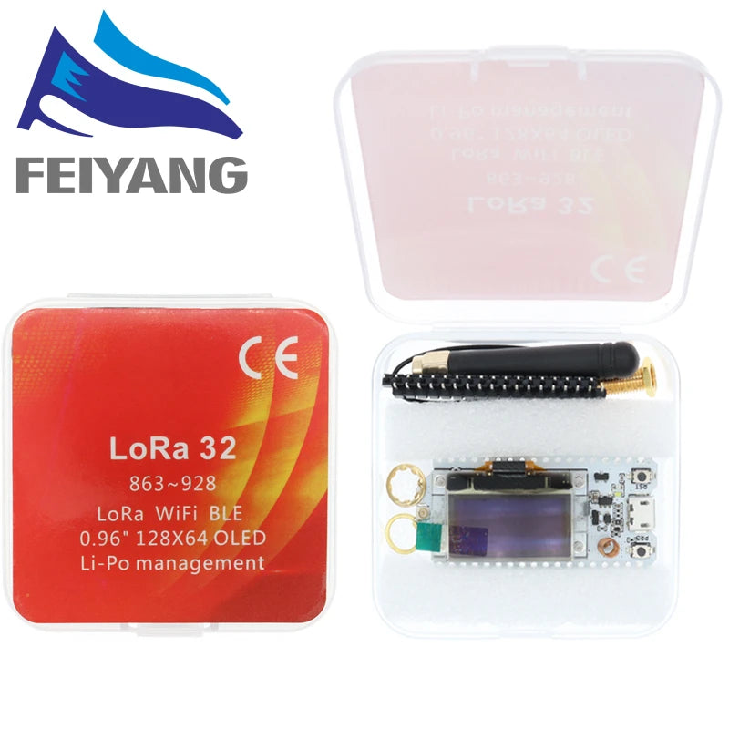 SAMIROB 868MHz/915MHz/433MHz 0.96 Inch Blue OLED Display Bluetooth WIFI Kit 32 Development Board SX1276 ESP32 LoRa