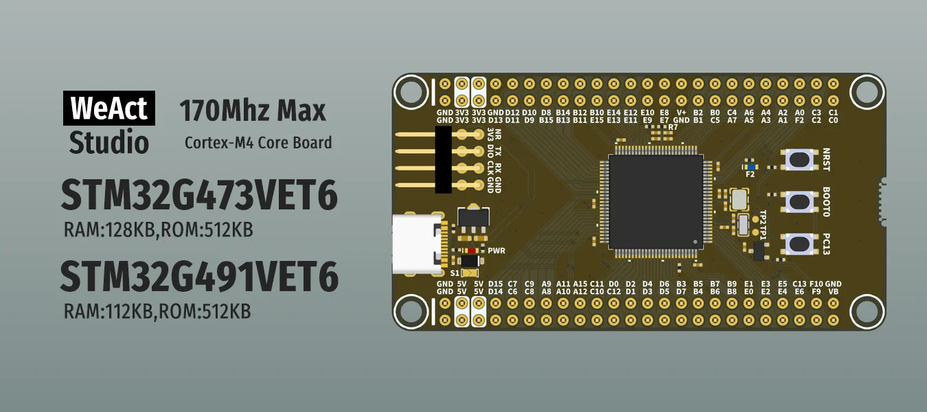 WeAct STM32G473VET6 STM32 STM32G491VET6 STM32G473 G491 Mini Core Board 170MHz 112KB/128KB RAM 512KB ROM MCU Development Board