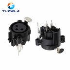 1PCS 3pin XLR Female Socket Connector Panel Mount Mixer Microphone Audio Speakers Plug Adapter