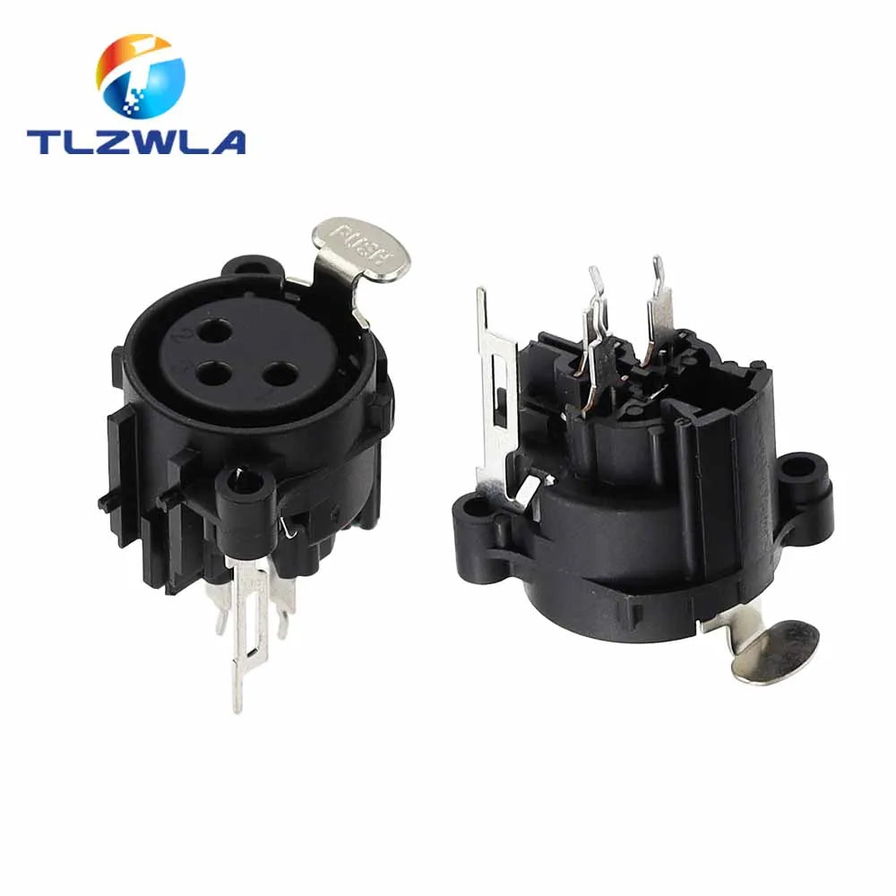 1PCS 3pin XLR Female Socket Connector Panel Mount Mixer Microphone Audio Speakers Plug Adapter