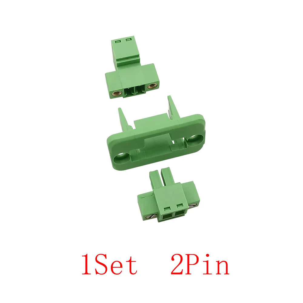 1Set 3.81mm Pitch Screw Terminal Block 2/3/4/5/6/7/8/9/10/12 Pin Through-wall Pluggable Plug Terminal Blocks Connector 15EDGWC