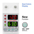 110VAC 120V Dual/Three Display Adjustable Over Voltage Current Under Voltage Protector KWh Energy Meter 40A 63A Protection Relay