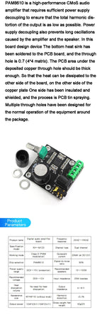 PAM8610 dual channel 12V high definition power amplifier board pure digital power amplifier 15W*2 high power amplifier module