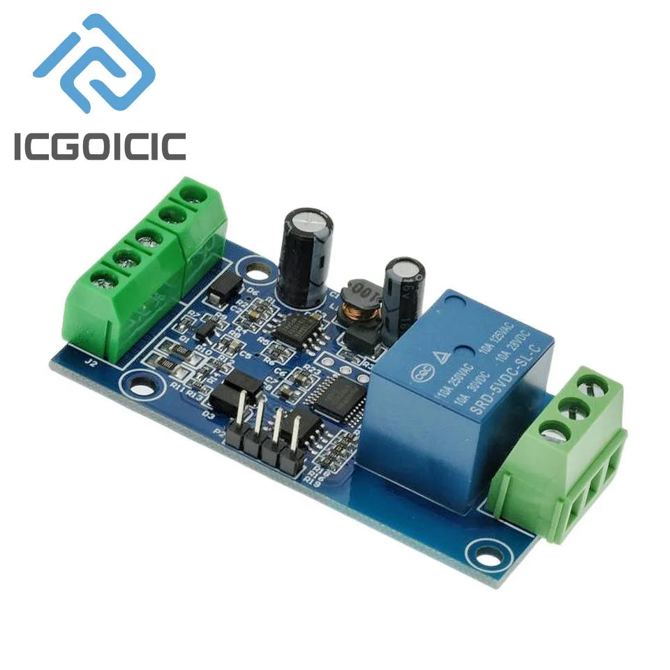 1-Channel RS485/TTL Relay Module – Isolated Output, 7-24V DC, Anti-Reverse Protection for Modbus RTU & PLC Systems