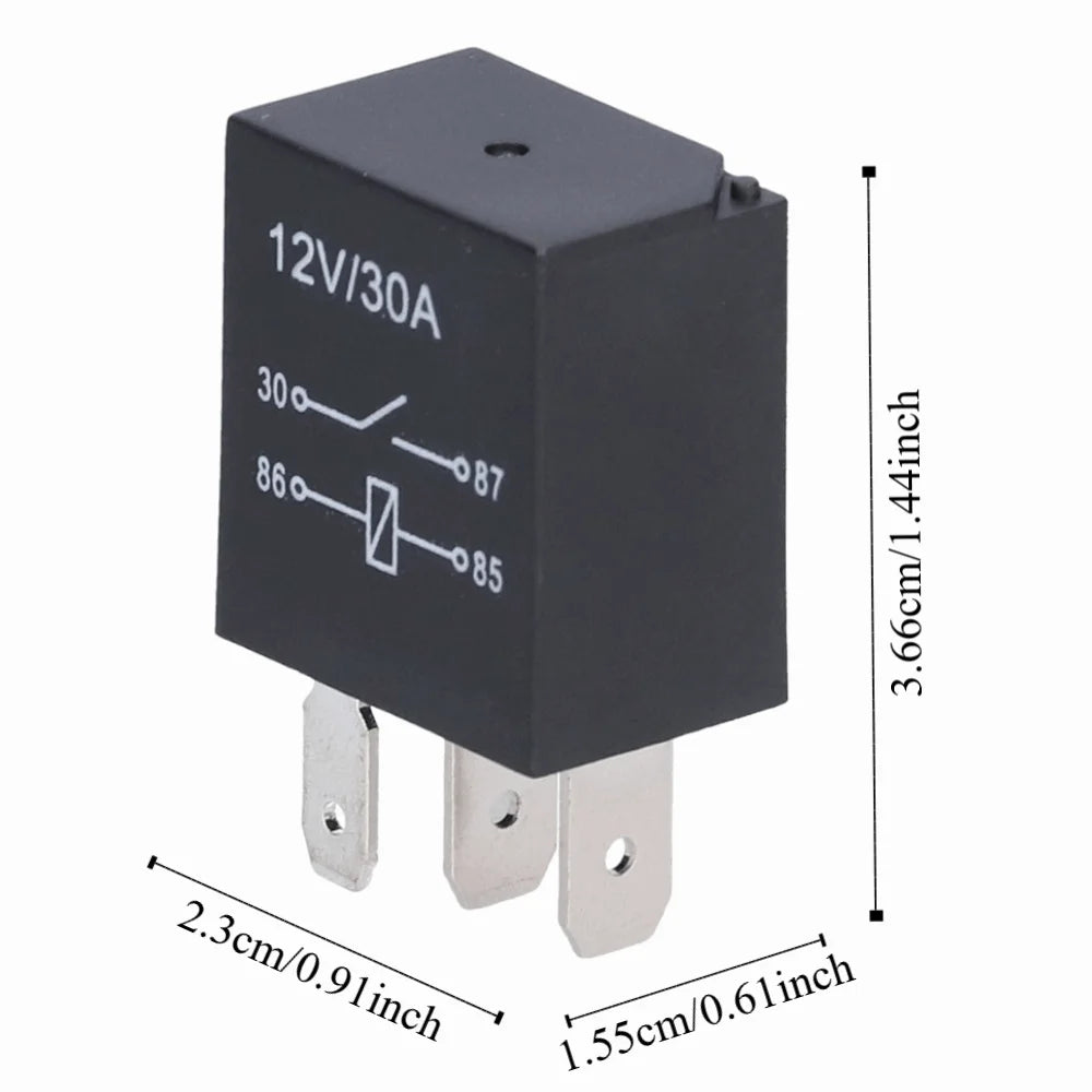 10 Pcs Relay Kit 4 Pin/5Pin Violet Relay 12V 30A 36.6*23*15.5mm Automobile Relay Automotive Relay Vehicle Electrical