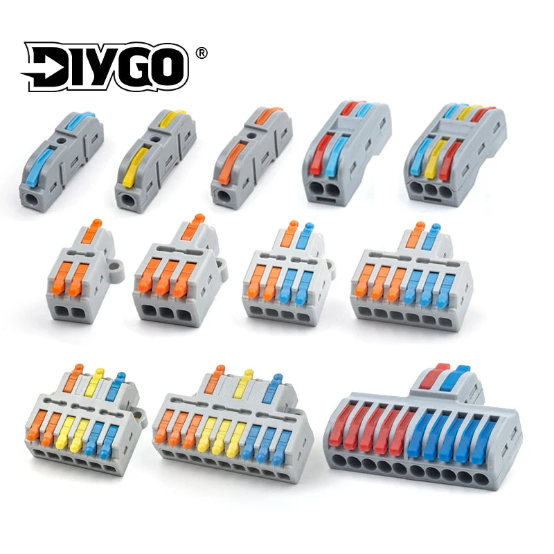5PCS Lever Fast Wire Connectors Connect Electrical Universal Splicing Compact Inline Push-in Home Terminals Block 412/413 SPL