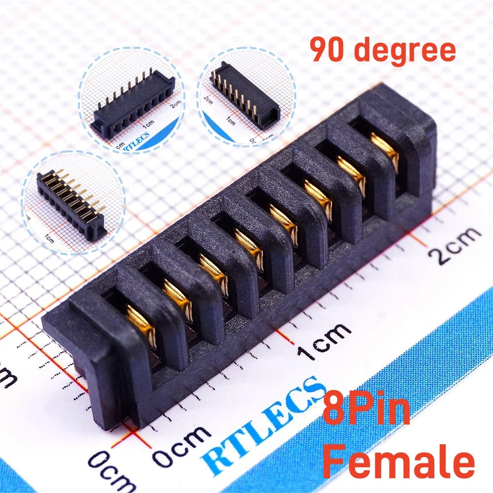 5/20 Pcs Pitch 2.5 MM 8 Positions Female Blade Socket Receptacle Male Header Battery Connector Right Angle Through Holes 7A