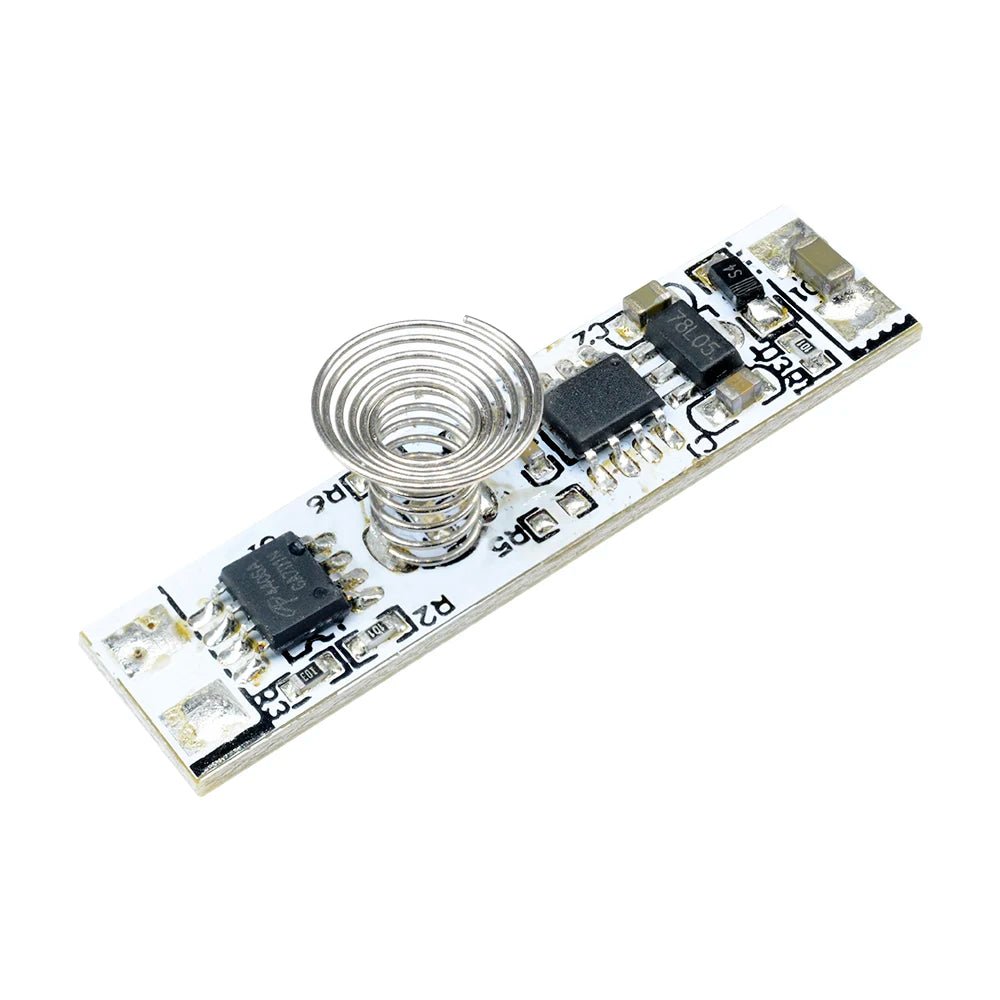 DC 12V 30W 3A Capacitive Touch Sensor Switch Coil Spring Switch LED Dimmer Control Switch 9-24V for Smart Home LED Light Strip