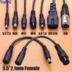 DC 5.5x2.1mm Female To M12 M16 3Pin XLR RCA IEC 8016 5525 Plug Connector Adapter Cable For Scooter Electric Bike Conversion Line