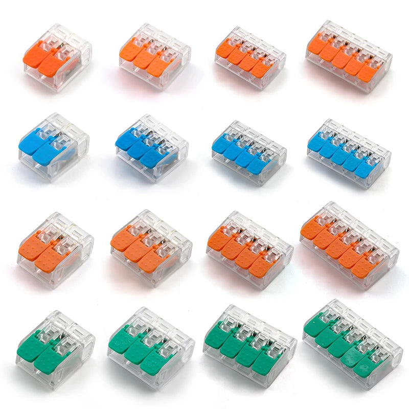 30-100 Pcs Cable Wire Connectors Mini Quick Terminal Block Electrical Connectors Reusable Type Quick Plug-in Terminals