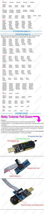 XTW100 CH341A USB Programmer with Software Driver 24 25 Series EEPROM Flash BIOS SPI FLASH Motherboard Multifunctional upgrade