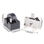 Refrigerator Compressor PTC Start Relay Refrigerator Starter Overload Protector 1/2 Pin 15 Ohm 1/6H Replacement Protector