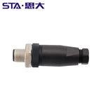 Screw Type Waterproof IP67 Plastic M12 A B D Code Field Connectors PG7 PG9 Male Plug 2 3 4 5 8 Pins