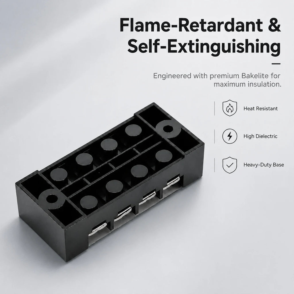 Screw Terminal Block TB Series Dual Row Barrier Strip 3/4/5/6/8/10/12P 15A 25A 45A 600V Panel Mount Electrical Wire Connector