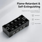 Screw Terminal Block TB Series Dual Row Barrier Strip 3/4/5/6/8/10/12P 15A 25A 45A 600V Panel Mount Electrical Wire Connector