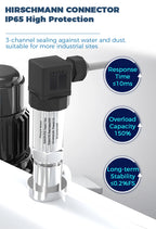 Pressure Transmitter Water Oil Gas Sensor 4 20mA 0-5V 10V RS485 Output D24V Positive Negative Vacuum Gauge Pressure Transducer