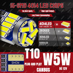 10/20/40 PCS CANBUS T10 W5W LED Bulb For Car Interior Dome Door Maps Trunk License Plate Lights 12V 4014-45SMD 6500K White 300LM
