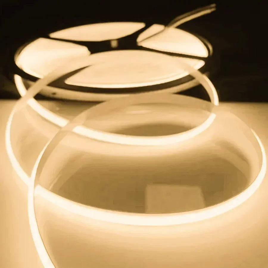 220V COB LED Strip 0.5M-10M Flexible Tape Light Smart IC No Need Driver High Bright 240 LEDs Linear Lighting RA95 Warm Ice Blue