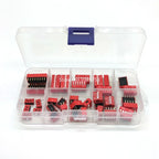 35PCS/LOT Dip Switch Kit In Box 1 2 3 4 5 6 8 Way 2.54mm Toggle Switch Snap Switches Mixed Kit Each 5PCS Combination Set