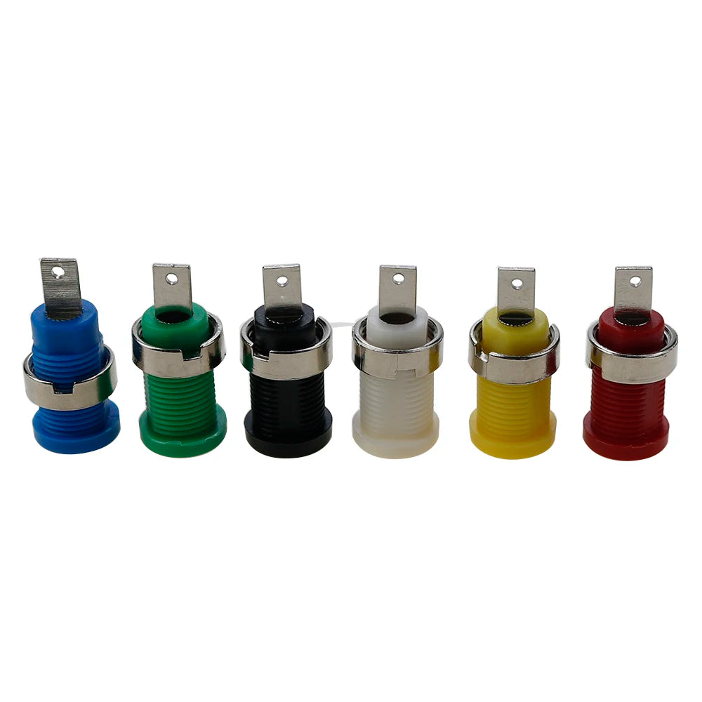 5 Piece 32A Insulation Safety 4mm Banana Plug Socket Jack Panel Mount Terminal Connector Multimeter Socket Banana Head Female