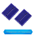 2PCS SYB-170 Mini Solderless Prototype Experiment Test Small Breadboard Kit With 170 Tie Points Plus Adhesive Back 35*46*8mm