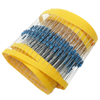 600pcs/set 30 Kinds 1/4W Resistance Metal Film Resistor Pack Assorted Kit 1% 1K 10K 10K 100K 220ohm 1M Resistors 300pcs/set
