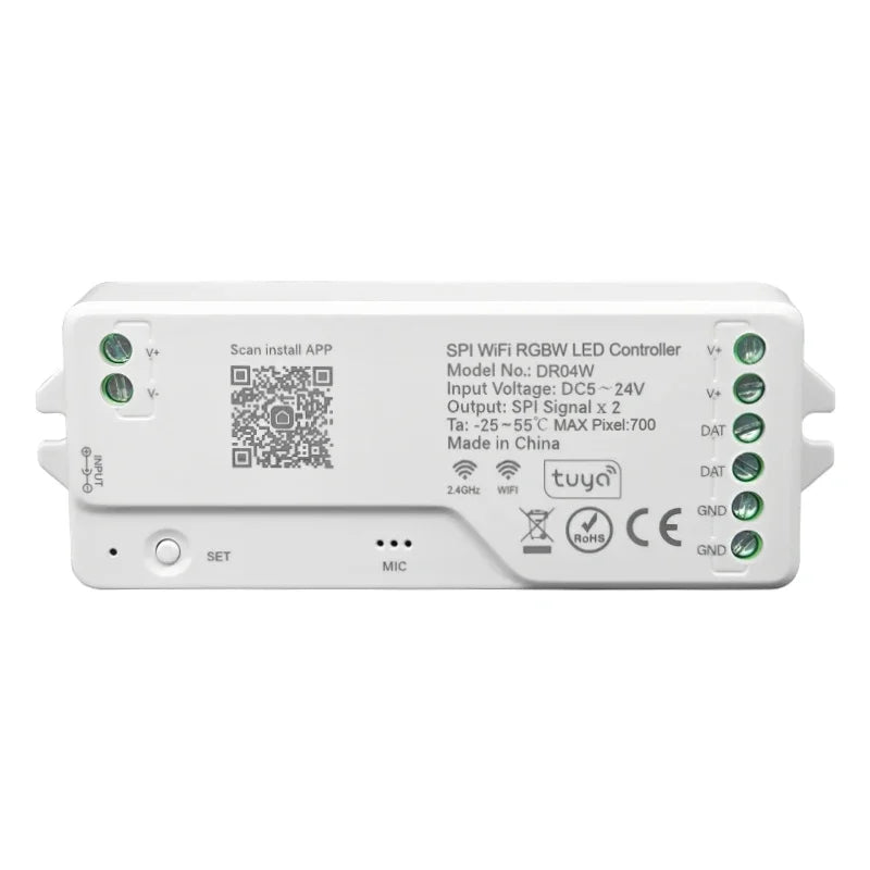 Tuya Wifi SPI RGB Controller DR03W RGBW DR04W For WS2812B WS2811 Addressable LED Strip Light Alexa Google Voice Control