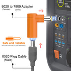 DC8020 to DC7909 Adapter  90 Degree Solar Panel Connector Adapter, DC8020 Female to DC7909 Male Connector