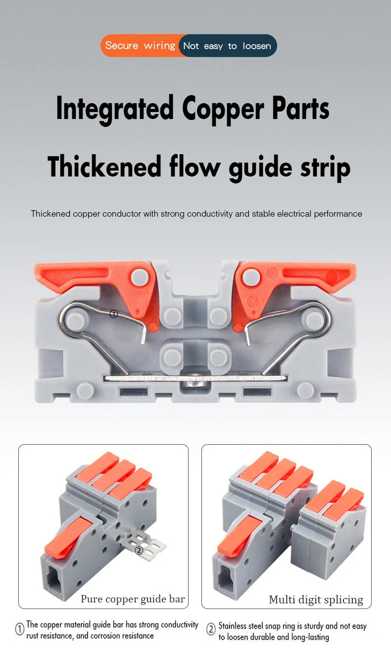 1/5PCS Wire Connector Electrical Cable Led Connectors Mini Terminals Blocks Quick Wiring Push-in Docking Butt Electrician Tools