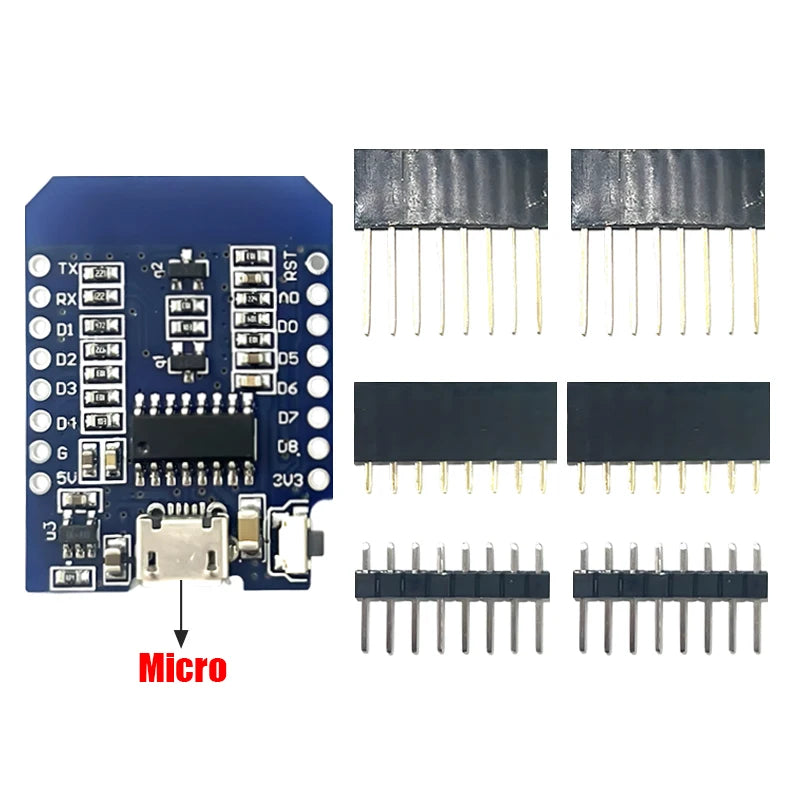 XCW WeMos D1 Mini TYPE-C/Micro USB ESP8266 ESP-12F CH340G V2 Module WiFi D1 Mini Development Board 3.3V With Pin For Arduino