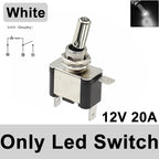 Auto Car Boat Truck Illuminated Led Toggle Switch ON OFF With Safety Aircraft Flip Up Cover Guard 12V20A Transparent