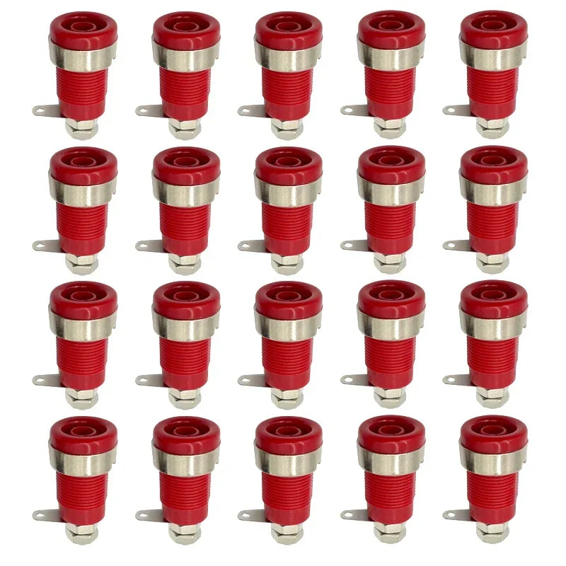 20PCS 4mm Banana Socket Connector 32A Insulated Female Jack 5 Colors Panel Mount Connector for Electrical Connection