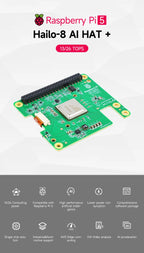 Raspberry Pi 5 AI Kit Hailo-8 and Hailo-8L Accelerator Module 13Tops/26Tops with PCIe to M.2 Board
