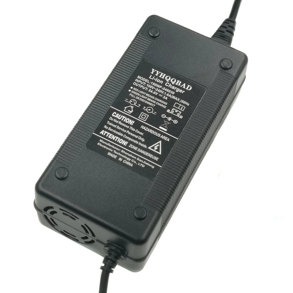 54.6V 3A Charger for 13S 48V Li-ion Battery Pack with 3P GX16 Connector