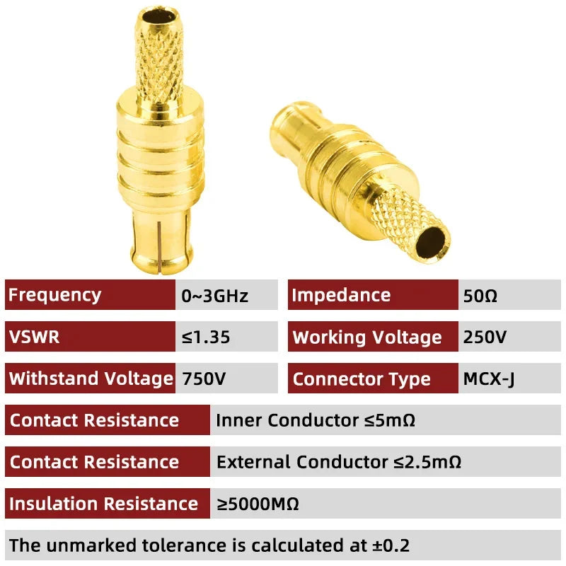 RF Coaxial Connector MMCX-JB2 Crimping RG316 174 MCX-J-1.5 Male MCX-K-1.5 Female Adapter