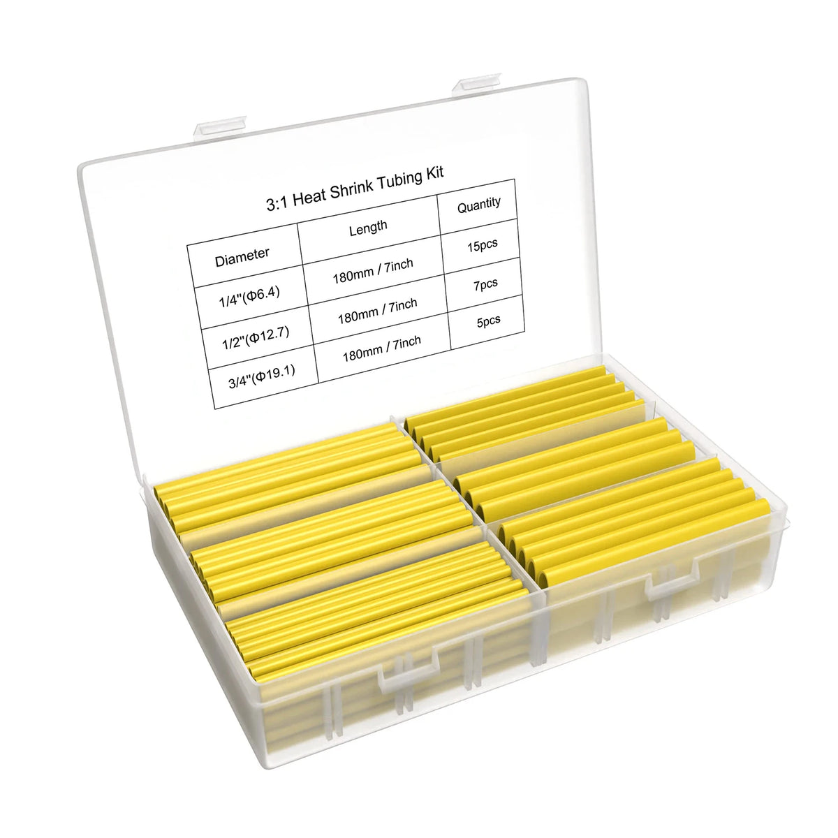 90mm/3.54inch Heat Shrink Tubing Kit 130 Pcs, Ratio 3:1 Adhesive Lined, Dual Wall Tube - Marine Grade, 6 Diameters, Wire Sleeves