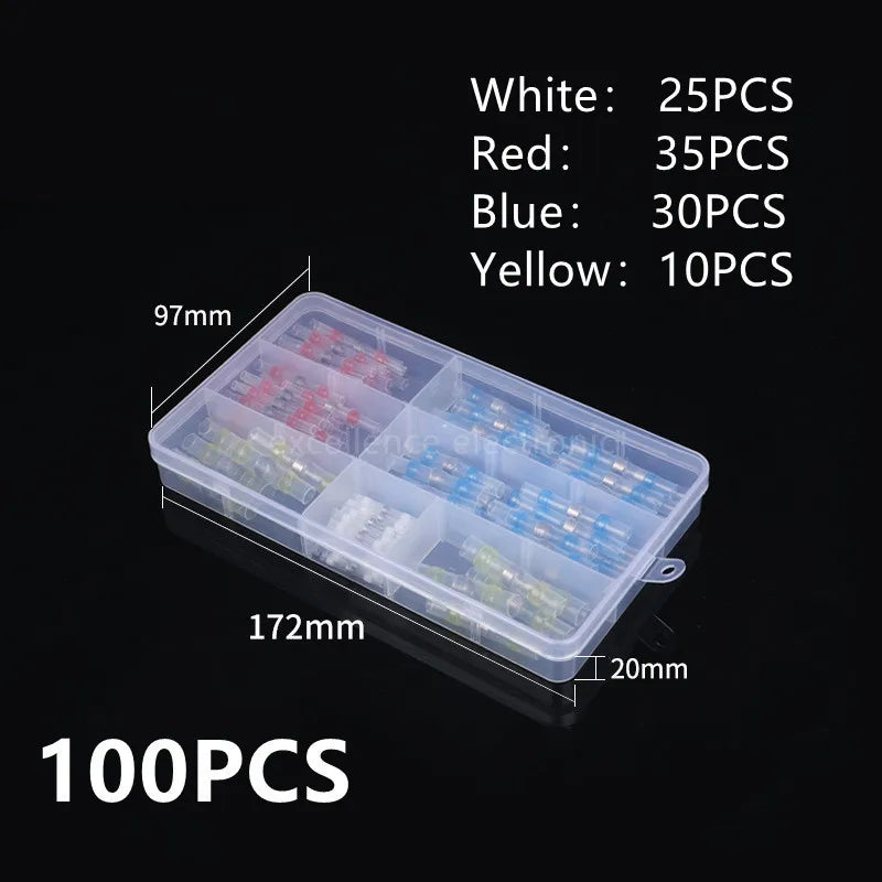 Waterproof Solder Seal Wire Connectors Kit, Heat Shrink Butt Connectors with Insulated Ring for Auto Boat Truck Wiring