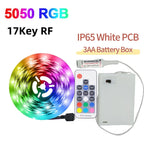 3AA Battery Powered LED Strip Lights 5050 RGB 1M 2M 3M 4M 5M Adhesive Tape Ribbon Lights Bluetooth TV Backlight Background Light