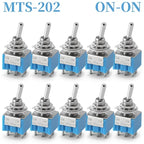 10Pcs Waterproof Cap Miniature Toggle Switch ON-OFF-ON / ON-ON SPDT DPDT MTS-102 MTS-103 MTS-202 MTS-203 Rocker Switch