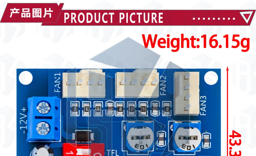 DC 12V 5A PWM PC CPU Fan Temperature Control Speed Controller Module Buzzer High-Temp Alarm NTC B 3950 Thermistor 50K