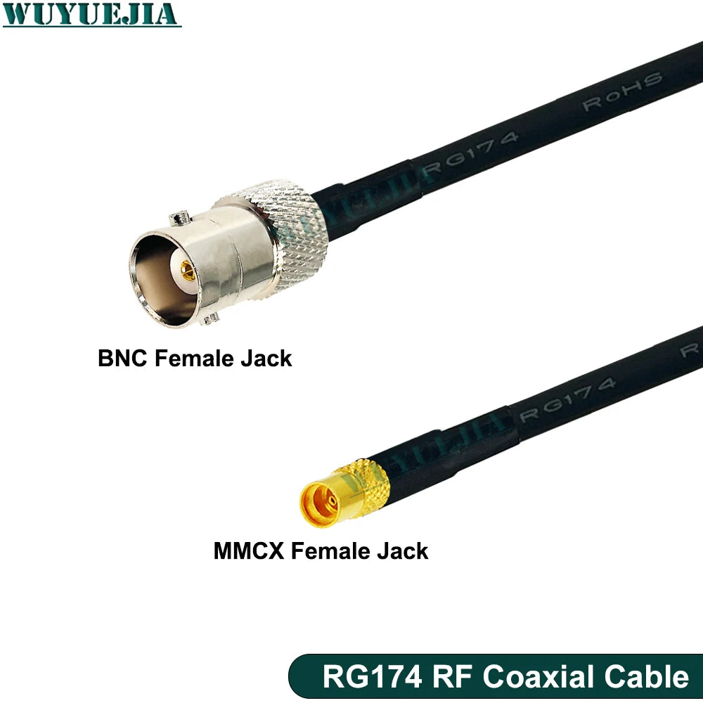 RG-174 Coaxial Cable Q9 BNC Female Waterproof to MMCX Male Connector Crimp Wire Terminal RF Jumper Pigtail Line For Wifi Card