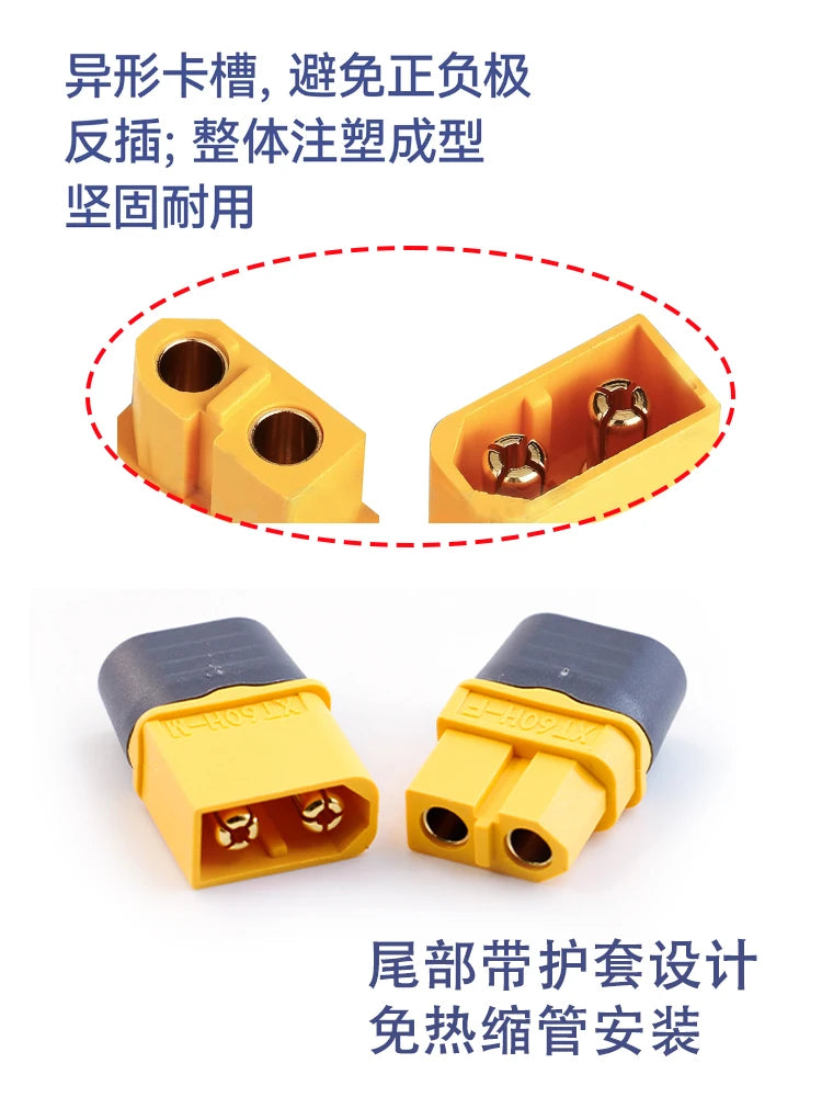 Amass XT30 XT60 XT90M/F Connector High Current Male/Female Lithium Battery Charging Gold Plated Plug