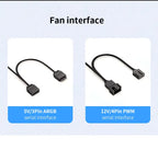 TEUCER Prism4 Forward/Reverse Fans 120MM 5V 3PIN ARGB 12V 4PIN PWM  2000RPM Hydraulic Bearing Design Stable&Quiet For Gamer