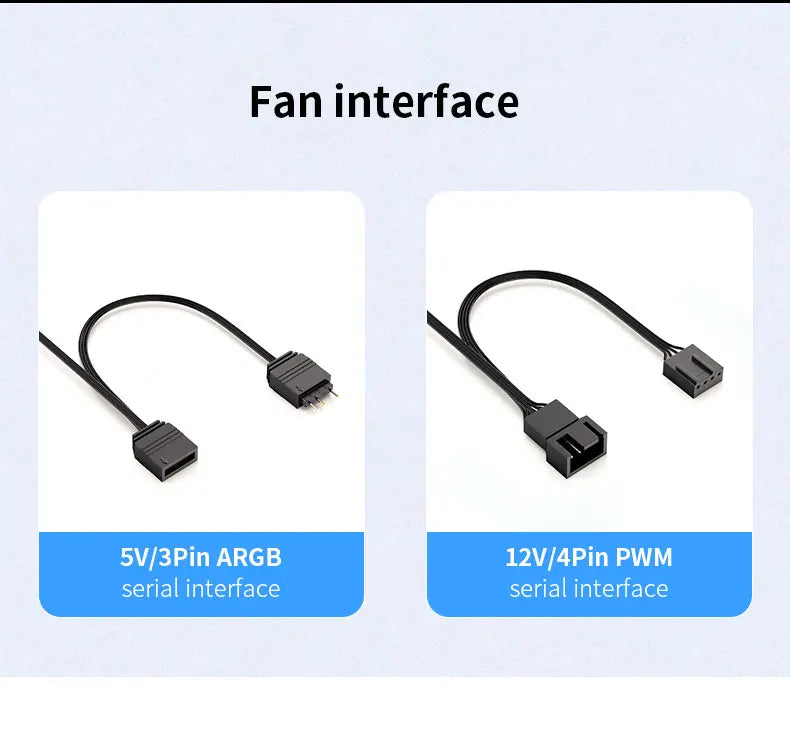 TEUCER Prism4 Forward/Reverse Fans 120MM 5V 3PIN ARGB 12V 4PIN PWM  2000RPM Hydraulic Bearing Design Stable&Quiet For Gamer