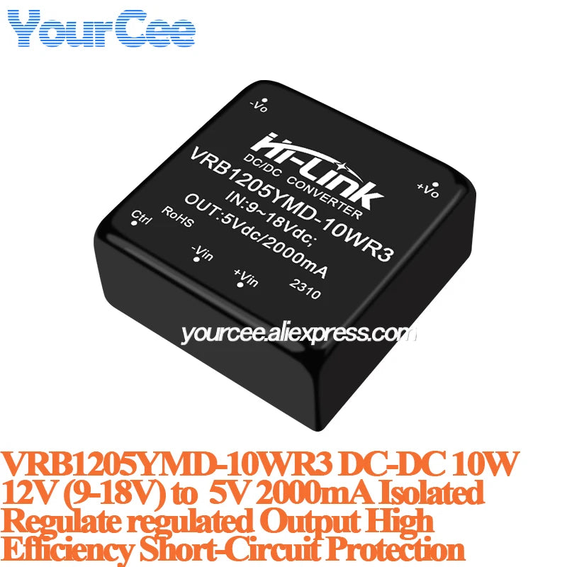 5W 6W 10W DC-DC Isolated Converter Power Supply Module 24V 12V to 15V/5V/12V 24v to 5V/12V VRB1224YMD VRB2424YMD VRA2424YMD