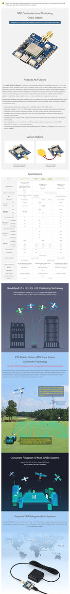Waveshare LG290P Series Quad-band GNSS Module, Quad-band RTK Centimeter-Level Positioning, L1+L2+L5+E6 Quad-band Positioning