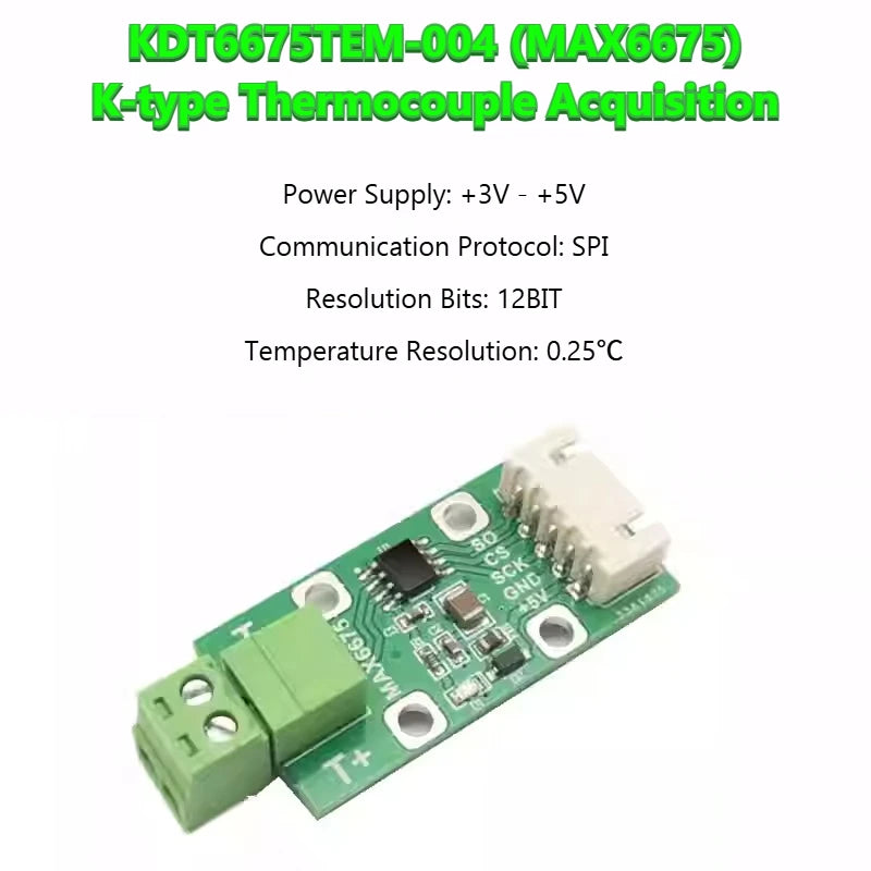 MAX6675 Module, Precision, Digital Temperature Type K Thermocouple Converter, Wide Range Sensor KDT6675TEM-004