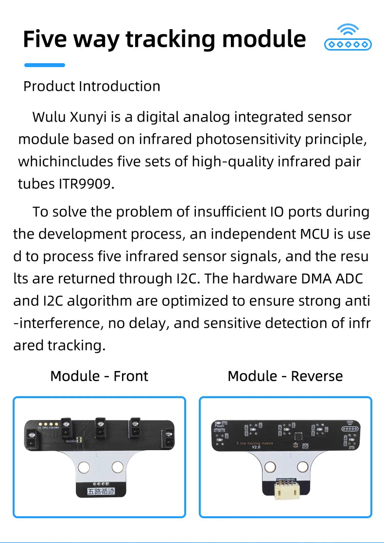 5-way Black And White Line Identification Sensor Module Tracking Intelligent Car Infrared Sensor Tcrt5000